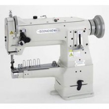 This is a specialized industrial machine featuring a narrow cylinder arm (often called a "pico" or "piping" cylinder) combined with a vertical-axis hook and a vertical-axis bobbin case.