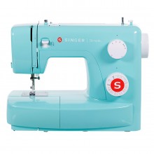 Designed for beginners, this machine features a simple stitch selection dial and marked threading paths
