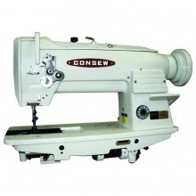 the Consew 255RB-3 for you! It's a heavy-duty industrial sewing machine designed for upholstery, leatherwork, and other demanding applications. The "-3" indicates this is a complete package that includes an assembled table and servo motor, ready to use out of the box