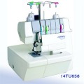 The Consew 14TU858 is a versatile, portable coverstitch machine highly regarded for bringing professional garment finishing to the home sewist or small workshop. It's specifically designed for creating the clean, professional hems seen on t-shirts, activewear, and other knit garments, as well as for decorative topstitching