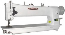 The Consew 206RBL-18 is a heavy-duty industrial machine renowned for tackling thick, difficult materials like upholstery, leather, and canvas. Its "long arm" (18 inches) and versatile "triple feed" system make it a favorite for projects where maneuvering bulky items is key.