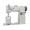 This is a specialized industrial machine designed for sewing two parallel rows of stitches simultaneously on three-dimensional items.