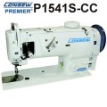 the Consew Premier 1541S-CC for you! It's a heavy-duty industrial compound feed machine, often referred to as a "walking foot," and the "-CC" indicates it comes complete with an assembled table and servo motor