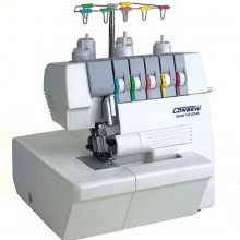 This machine functions as both a coverstitch and a safety-stitch serger, making it suitable for a wide range of applications from delicate silks to heavy denim