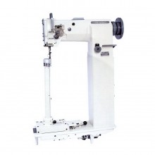 The Highlead GC24699 is a highly specialized industrial sewing machine. Its defining feature is an extra-high, tilting post bed combined with a compound feed system, designed specifically for sewing tall, curved, or cylindrical items that would be difficult to manage on a standard machine