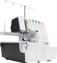 The Bernette Funlock 48 is a versatile combination machine that functions as both an overlocker (serger) and a coverstitch machine. It's designed for sewists who want to create professional-looking garments with clean internal seams and neat hems, all with a single machine