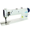 The Consew Premier 2339RBLH-18 is a specialized, heavy-duty industrial sewing machine designed for sewing thick, bulky materials like upholstery, auto interiors, and marine canvas. Its defining features are the 18" long arm, double needle capability, and a compound walking foot system